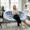 Flash Furniture Eleanor 56-in Portable Folding Double Saucer Chair in Dusty Aqua Faux Fur w/a Soft Gold Steel Frame FV-FDS-001-DTAQ-SGD-GG - alternate 8